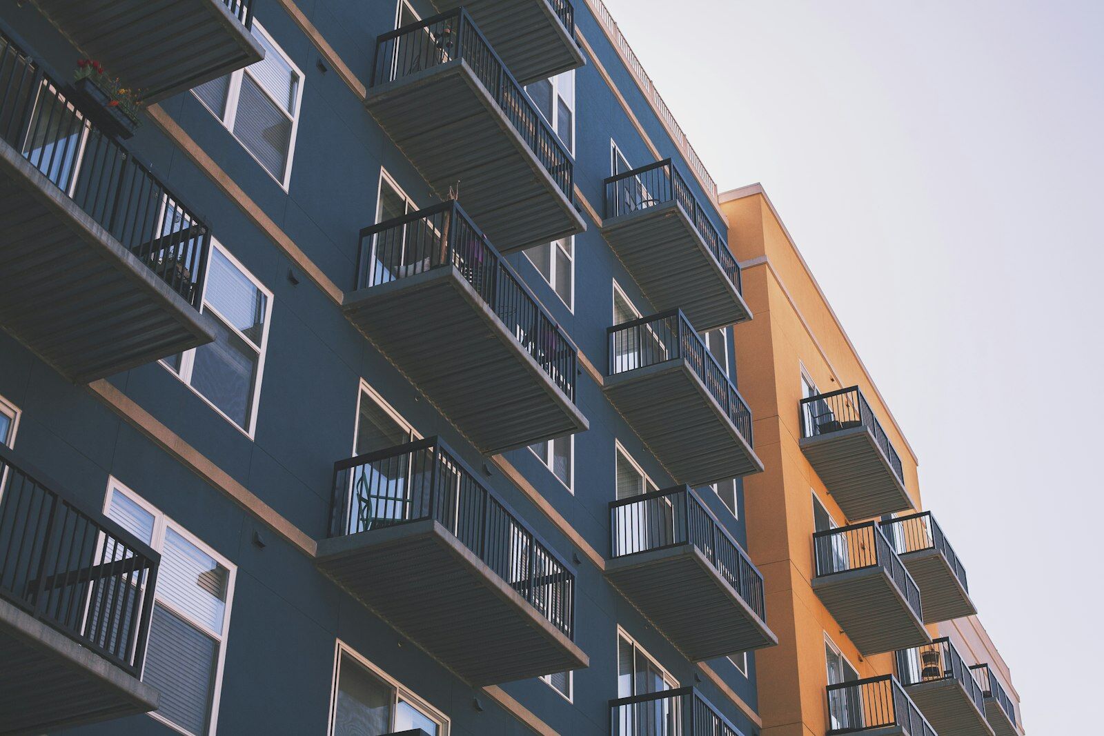 Apartment balconies on a modern residential society facade