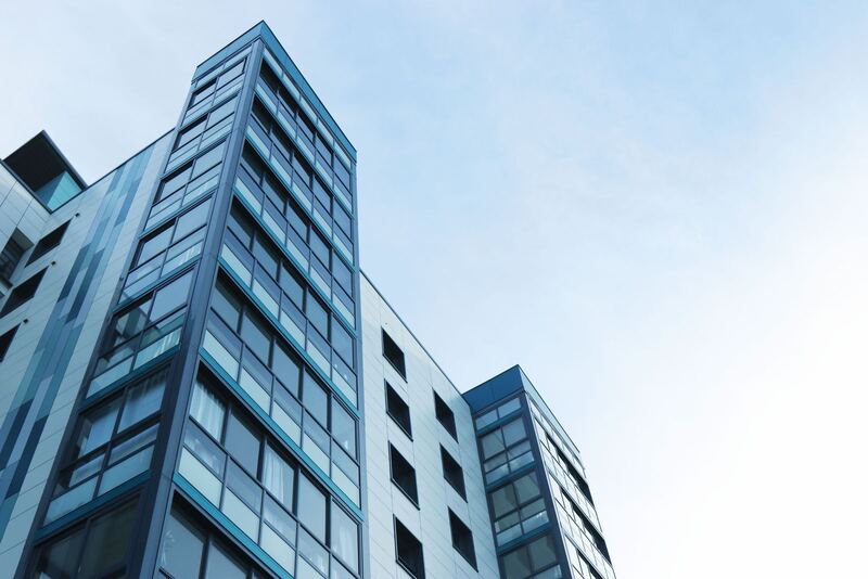 Glass commercial towers